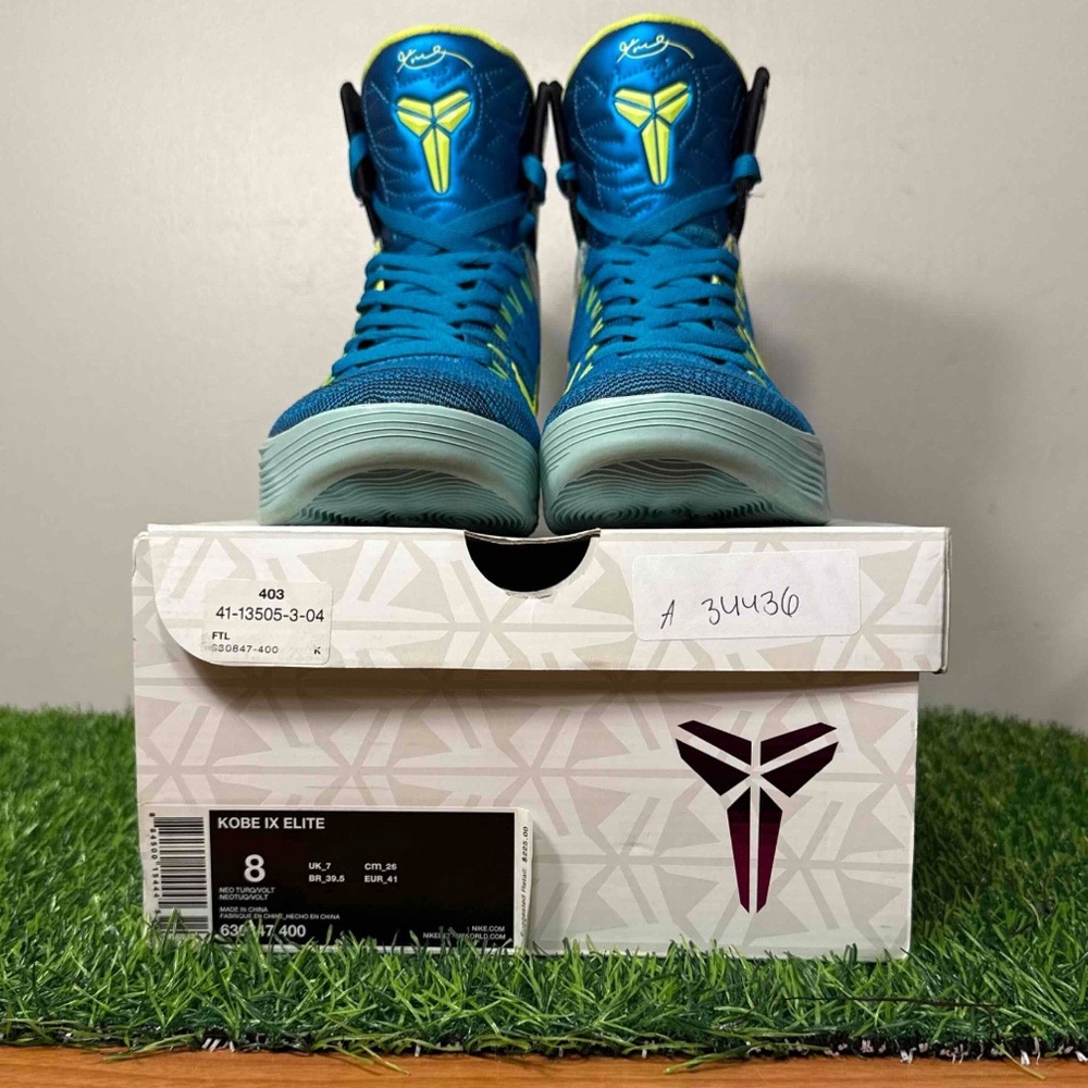 Nike Kobe 9 IX Elite High Perspective Blue Yellow Black - Picture 9 of 13